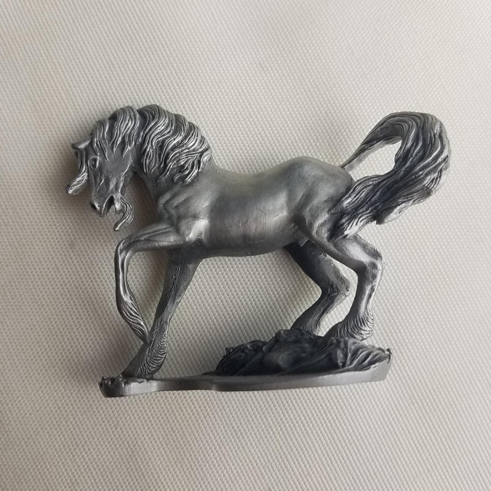 Hudson Pewter Horse Figurine Sculpture 2109 USA Made 1990s Collectible Decor
